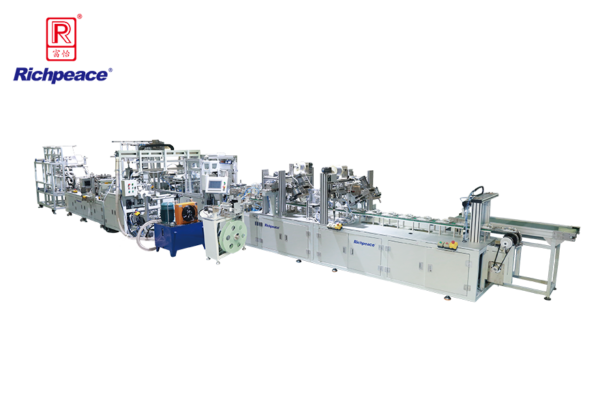 Cup Mask Production Line (Pre-forming System + Headband Stapling + Nose Sponge Strip)