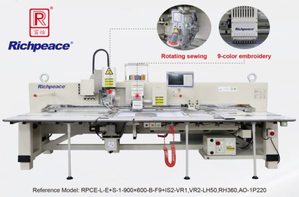 Richpeace Automatic Sewing+Embroidery Machine (9-color embroidery+Rotating sewing) - Image 2