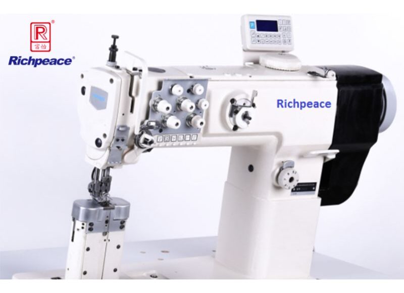 Richpeace Direct Drive Post Bed Double Needle Compound Feed Sewing Machine